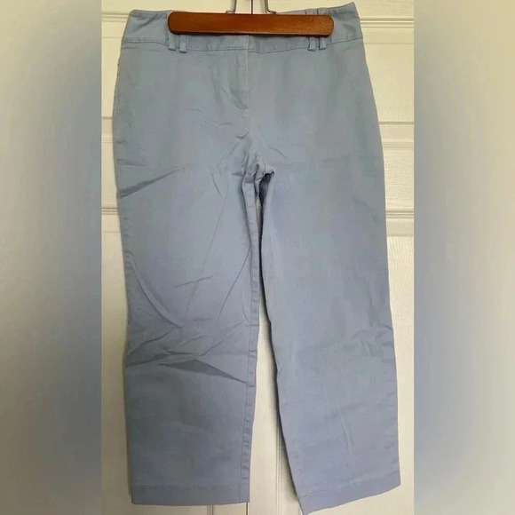 Ann Taylor Loft Women's Cropped Cotton & Spandex Wide Leg Pants Light Blue.‎ 4 - Picture 6 of 13